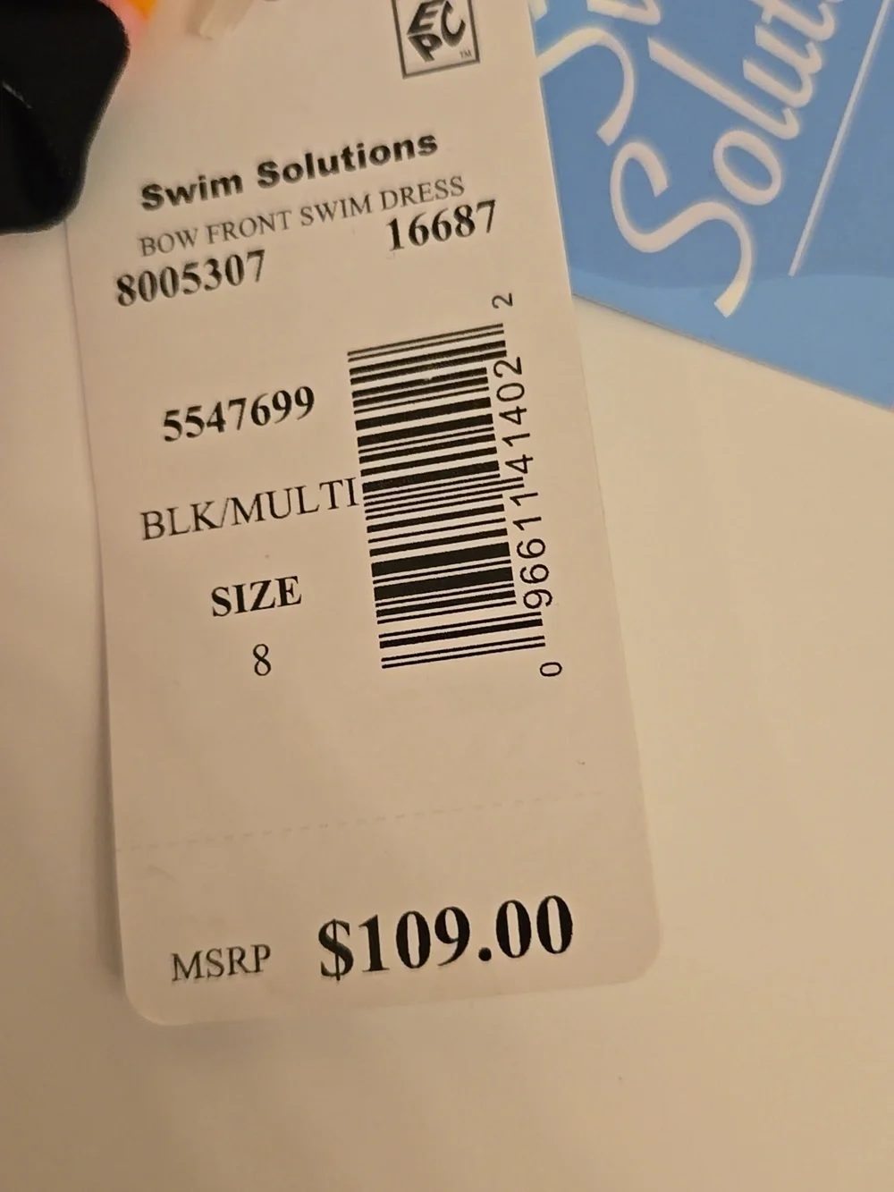 Swim Solutions Stretch Tummy Control Bust Support Fixed Cups Swimdress Sz 8 NWT
